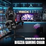 Bigzzia Gaming Chair Ergonomic Office Chair with Reclining Back Gray view 2