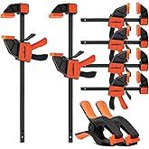 HORUSDY 8-Pack Bar Clamps for Woodworking, 12" and 6" Bar Clamps, Wood Working Clamp Sets, Quick Clamps F Clamp with 150 LBS 