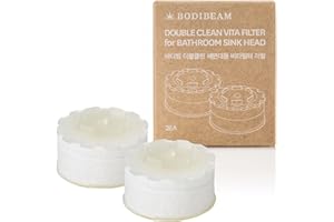 BODIBEAM Vitamin C Bathroom Sink Faucet Filter Replacement - Chlorine Reducing Water Filters for Face Washing, 2 Pack