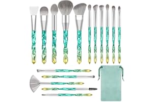 Makeup Brushes Set - BESTOPE PRO 16 Pcs Crystal handle Makeup Brush Set with 1 Silicone Face Mask Brush &15 Makeup Brushes Premium Synthetic Foundation Powder Shadows Makeup Brushes Kit