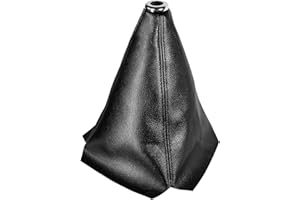 Sylvil Car Shift Knob Dust Cover, Gear Shift Knob Cover for Protection, Leather Manual/Automatic Shifter Shift Boots Cover, Decorate Car Interior, Universal Car Accessories (Black PU)