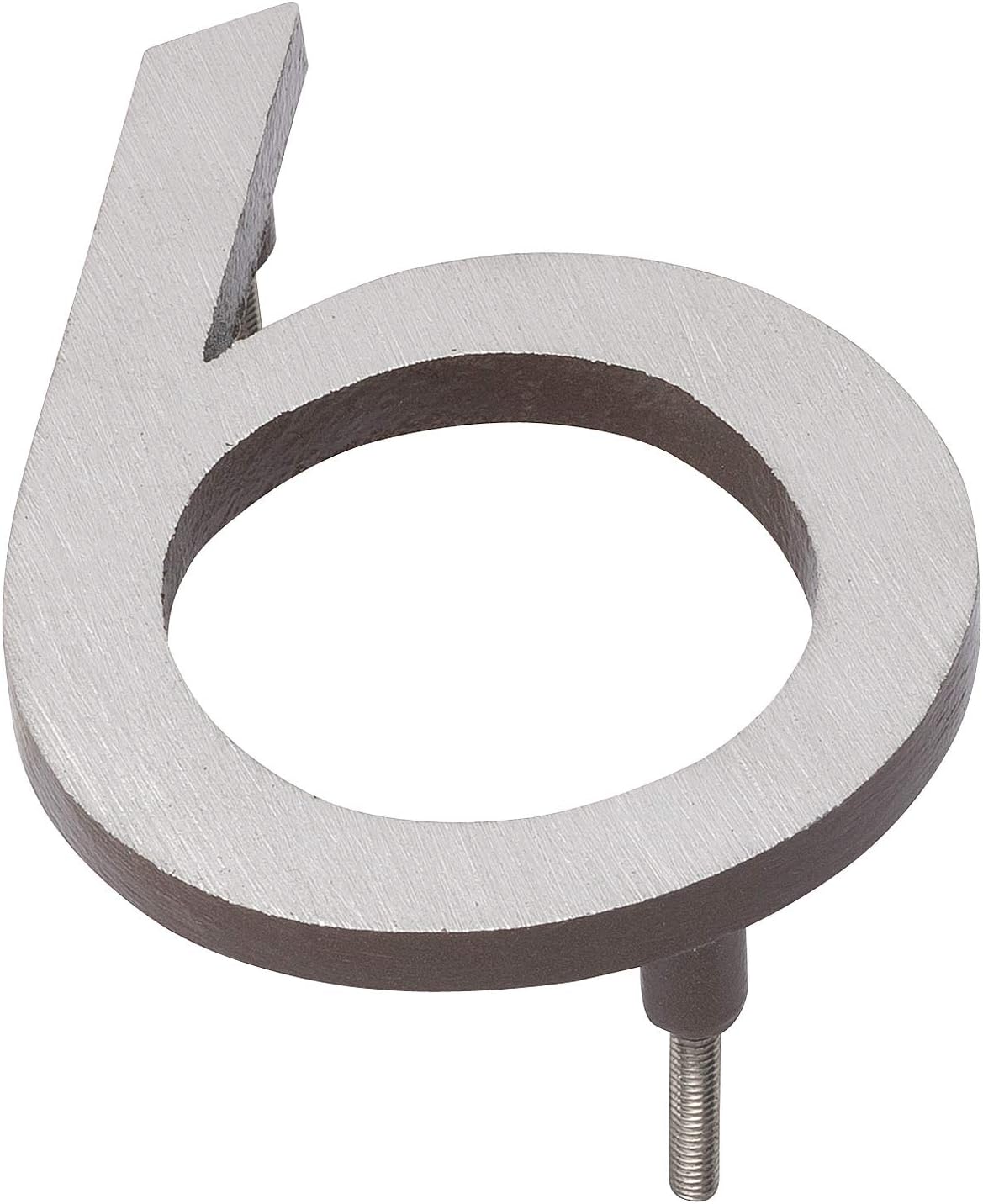 Address Signs - Montague Metal Products MHN-08-F-RB2-6 Solid Brushed Aluminum Modern Floating Address House Numbers, 8