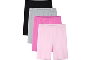 HoeVou 4 Pack Girls Shorts Cotton Cartwheel Shorts for Girls Biker Bermuda Under Kids Clothes Bike Toddler Pants Multi-Color