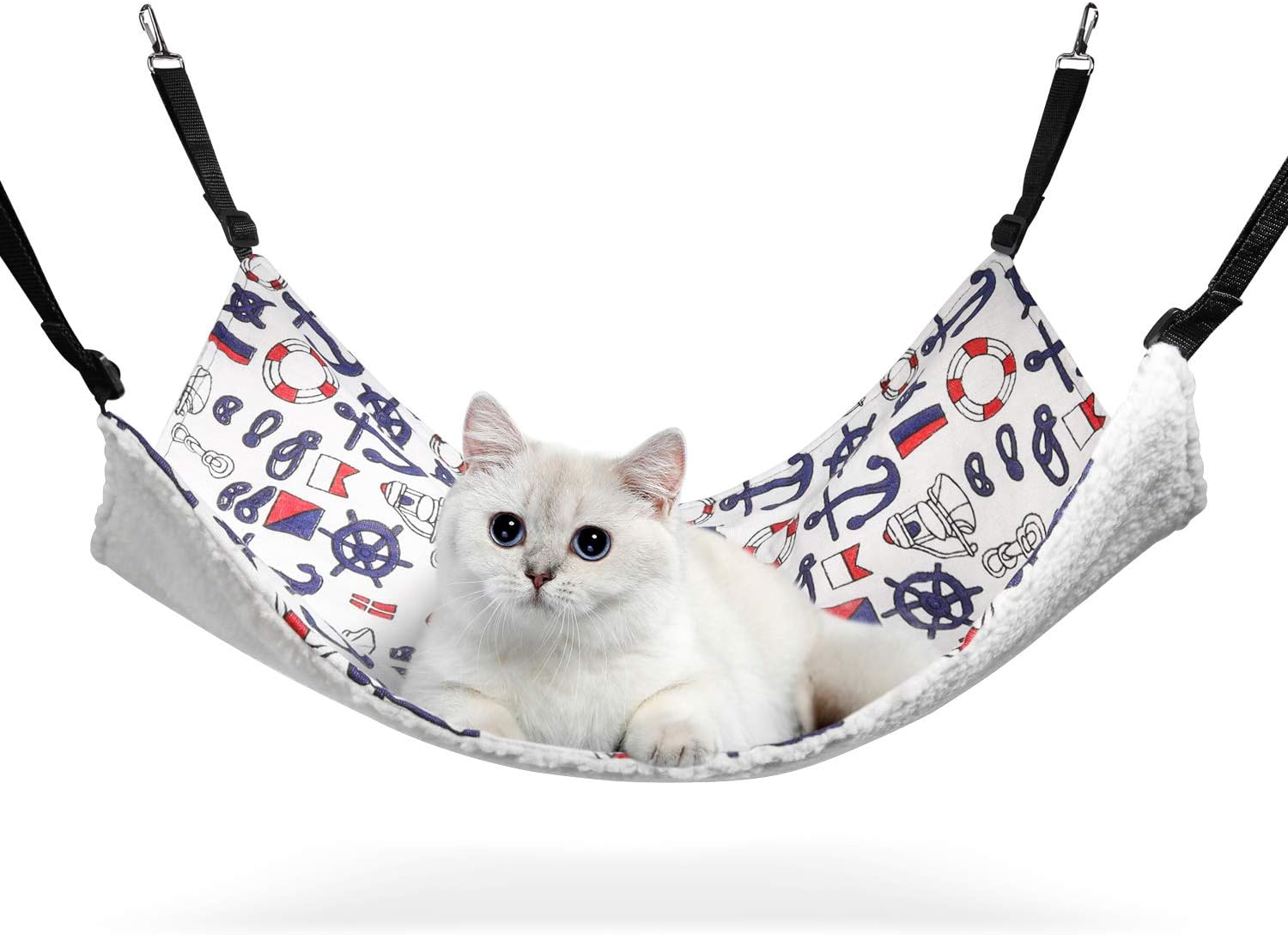 ComSaf Reversible Cat Hammock（22 x 19IN）, DoubleSided Hanging Pet Hammock Bed