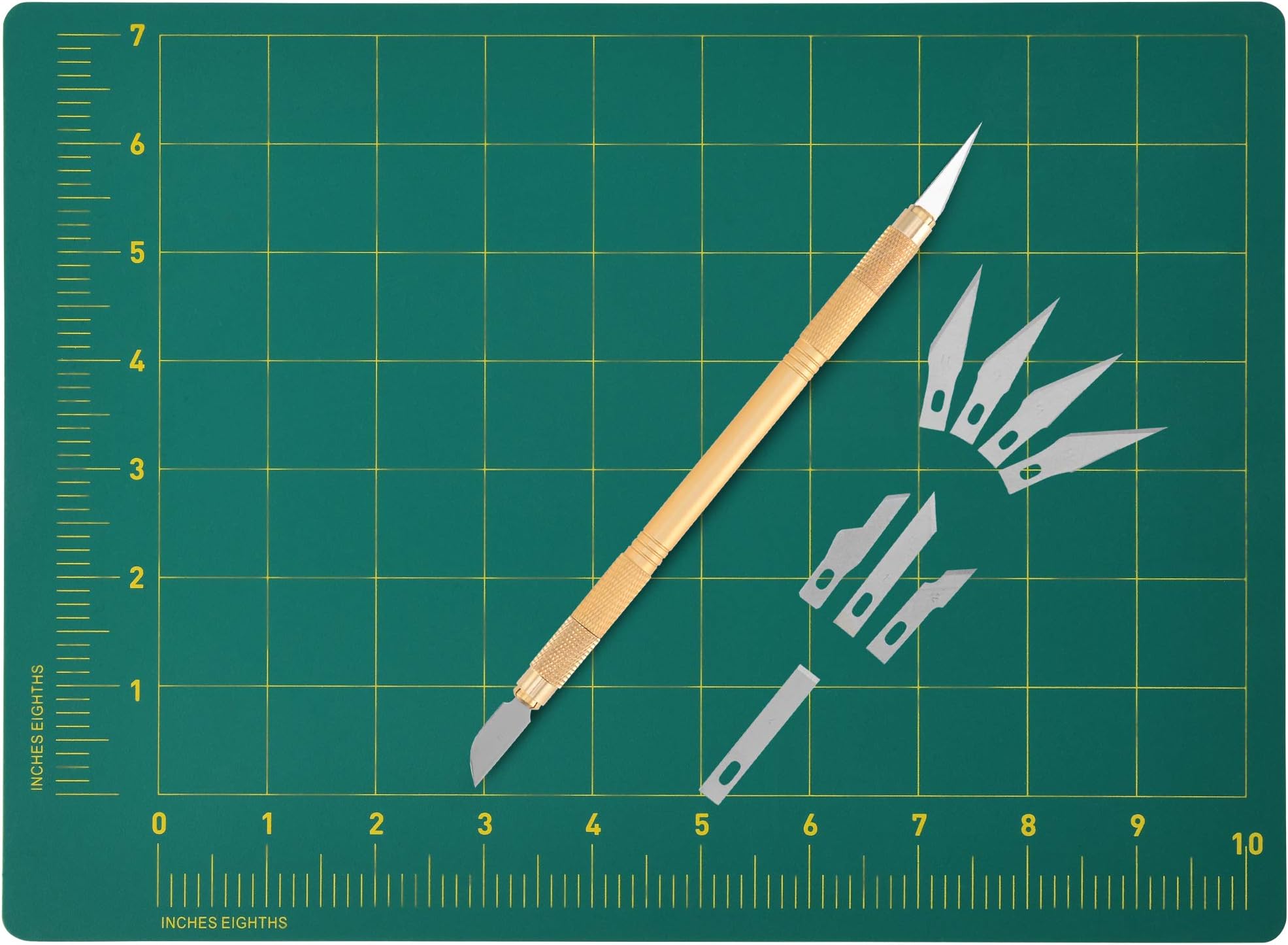 Precision Knife Plus Self Healing Cutting Mat (8¾ X 12 Inches) - Includes Bonus Blades
