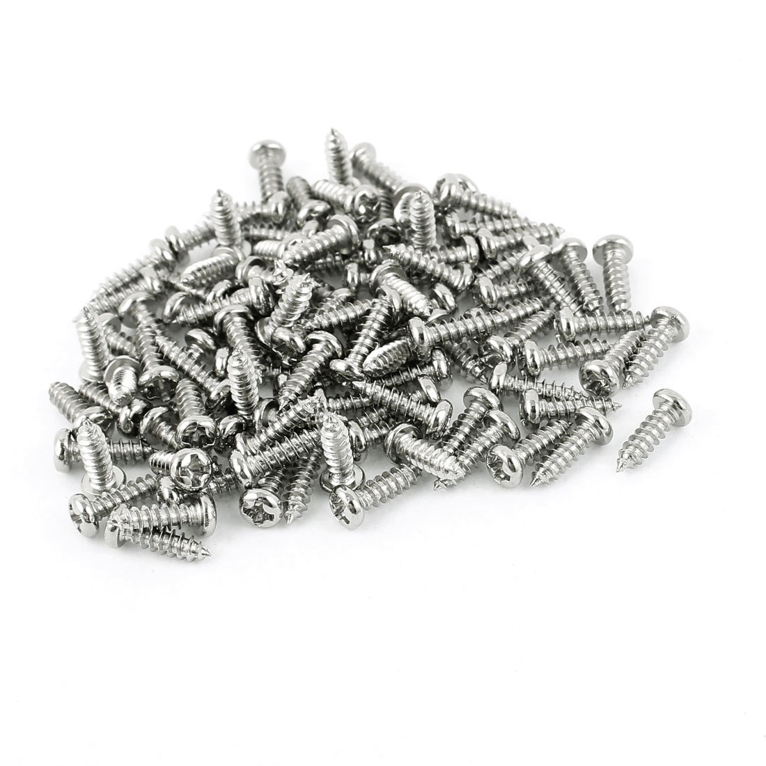 sourcing map 100pcs M3 x 10mm Stainless Steel Cross pan Head Self Tapping Screws Bolts