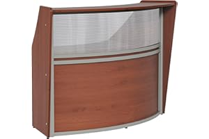 Linea Italia Office Reception Desk, 1 Panel, Cherry