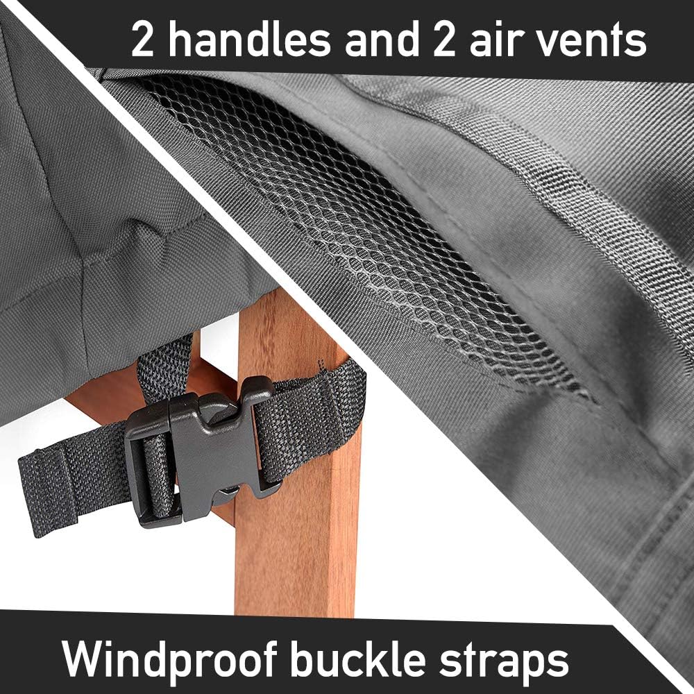 STARTWO Patio Furniture Cover Heavy Duty Waterproof Anti-Fading Cover for Outdoor Round Table & Chairs Set, Grey 60" x 28" : Garden & Outdoor