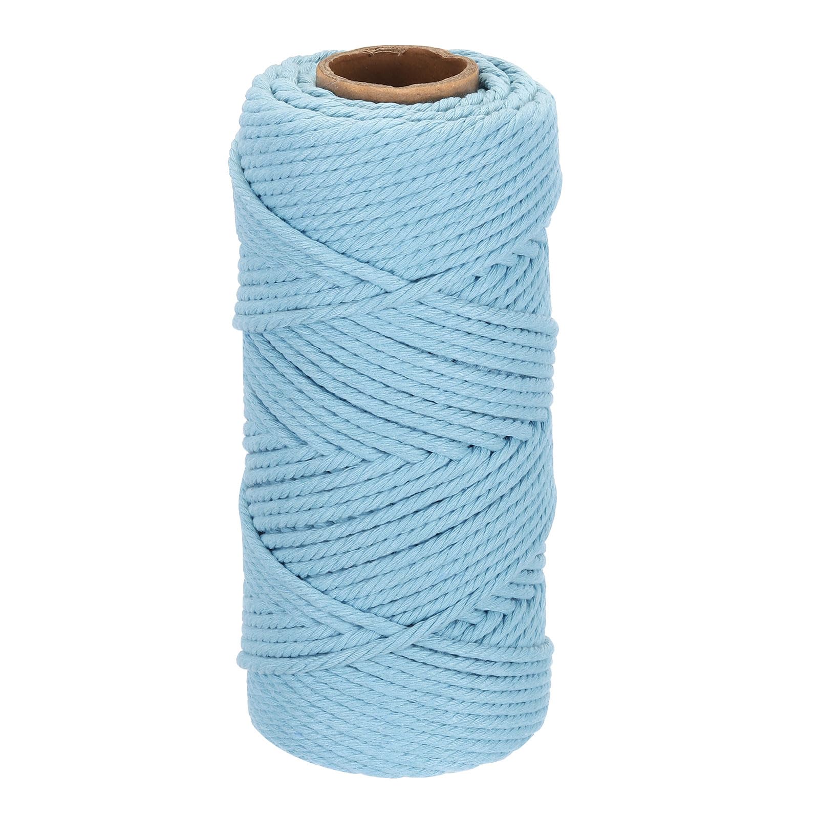DMiotech 4mm x 80M (87 Yard) Elegant Blue Natural Cotton Macrame Rope, Wall Hanging Handmade Single Strand Macrame Cord for Plant Hangers, Gift Wrapping Wedding