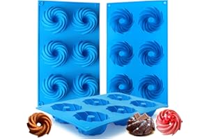 SIDOSIR 3PCS Mini Bundt Cake Pan, 6Cavity Heritage Bundtlette Cake Silicone Mold for Baking,Non Stick Fancy Molds for Fluted Tube Cake (Bundt)