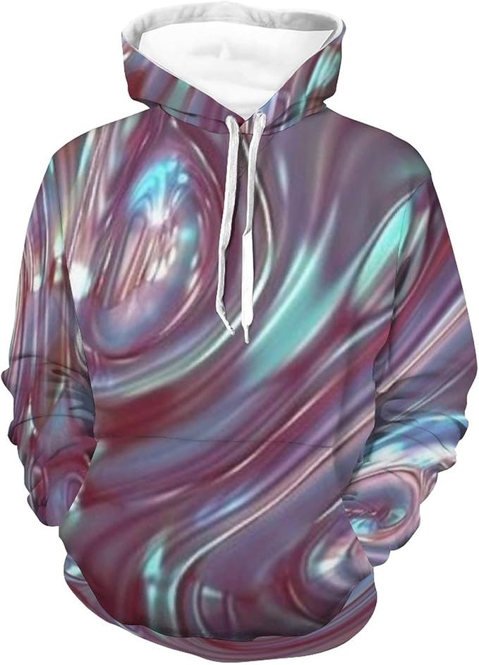 Amazon.com: Laser Holographic Rainbow Color (5) Unisex Hooded Sweater