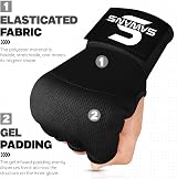 SAWANS Boxing Inner Gloves Hand Wraps with Wrist Straps Black S/M view 3