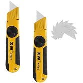 XW Fixed-Blade Utility Knife, Non-Retractable Heavy Duty Drywall Cutter, Extra 10 Blades Included,2-Pack