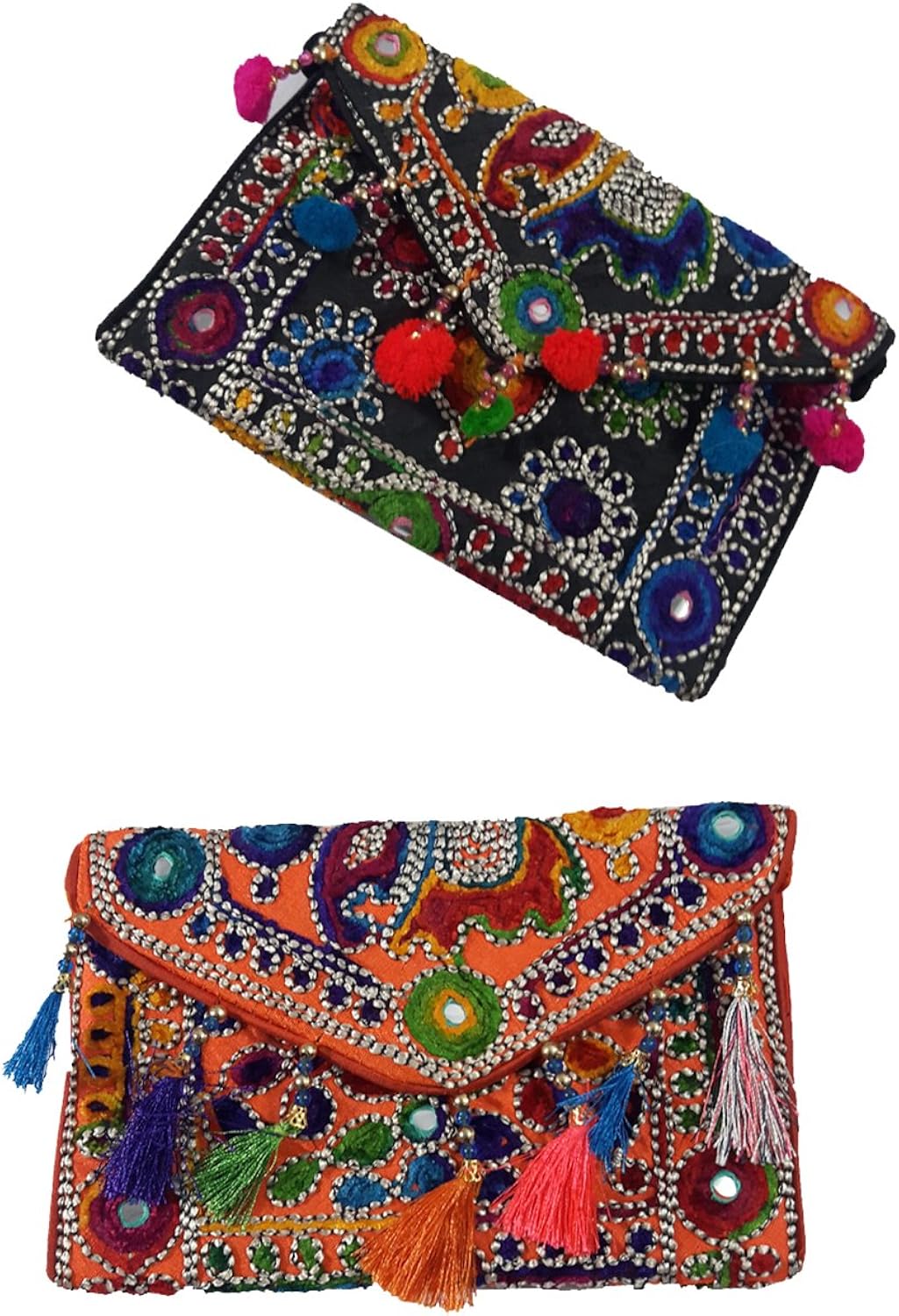 Indian Gujarati Handmade Foldover Clutch Purse/sling BagCross Body Bag
