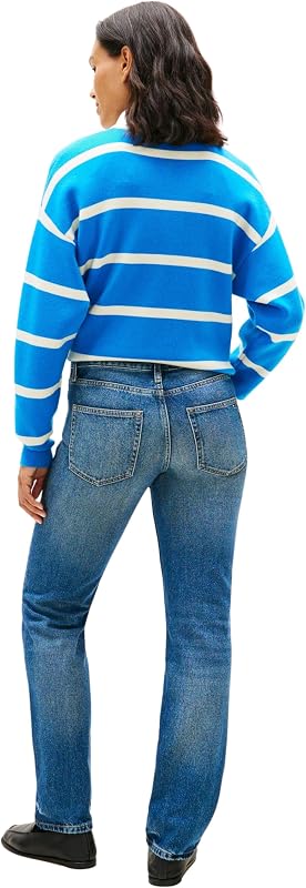 Damen Jeans Hose Glow Classic Straight Mid Rise, Blau (Glow), 26W/32L — Foto 2 von 6