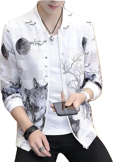 Amazon R Y A R メンズ サマー ジャケット 夏 春 メッシュ 薄手 12種類からお選びいただけます 日焼け防止 人気 おしゃれ アウター スプリング オータム サマージャケット 上着 3xl 白 オオカミ コート ジャケット 通販