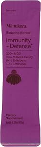 Manukora Raw Manuka Honey Immunity Defense Sticks SGL, 0.37 OZ