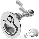 GANGUOLA Heavy Duty 316 Stainless Steel Boat Cam Latch, Marine Flush Hatch Pull with Back Plate and Screw(1 PC or 2 PCS)