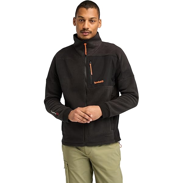 Timberland Men's Polartec 1/4 Zip Hooded Fleece, Guacamole, Small