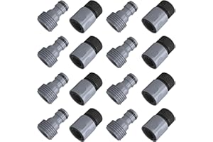 LIULO TOOL 8 Sets Garden Hose Quick Connector, 3/4 Inch Plastic Water Hose Fittings Male and Female Connectors Hose Adapters