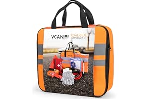 VCANENERGY Car Roadside Emergency Kit with Jumper Cables,First Aid Kit,Auto Vehicle Safety Road Side Assistance Kits Essentials,for Women, Men, Teenagers