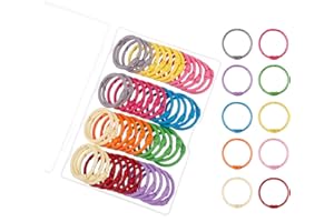 Antner 50PCS Metallic Binder Rings 1 Inch Colorful Loose Leaf Rings for Index Cards, Metal Steel Book Rings Keychain Key Rings Notebook Rings for School Office Home, 10 Colors
