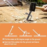 Aoipend Heavy Duty Tree Stakes Kit - 3 Metal Stakes, 40ft Guy Lines view 4