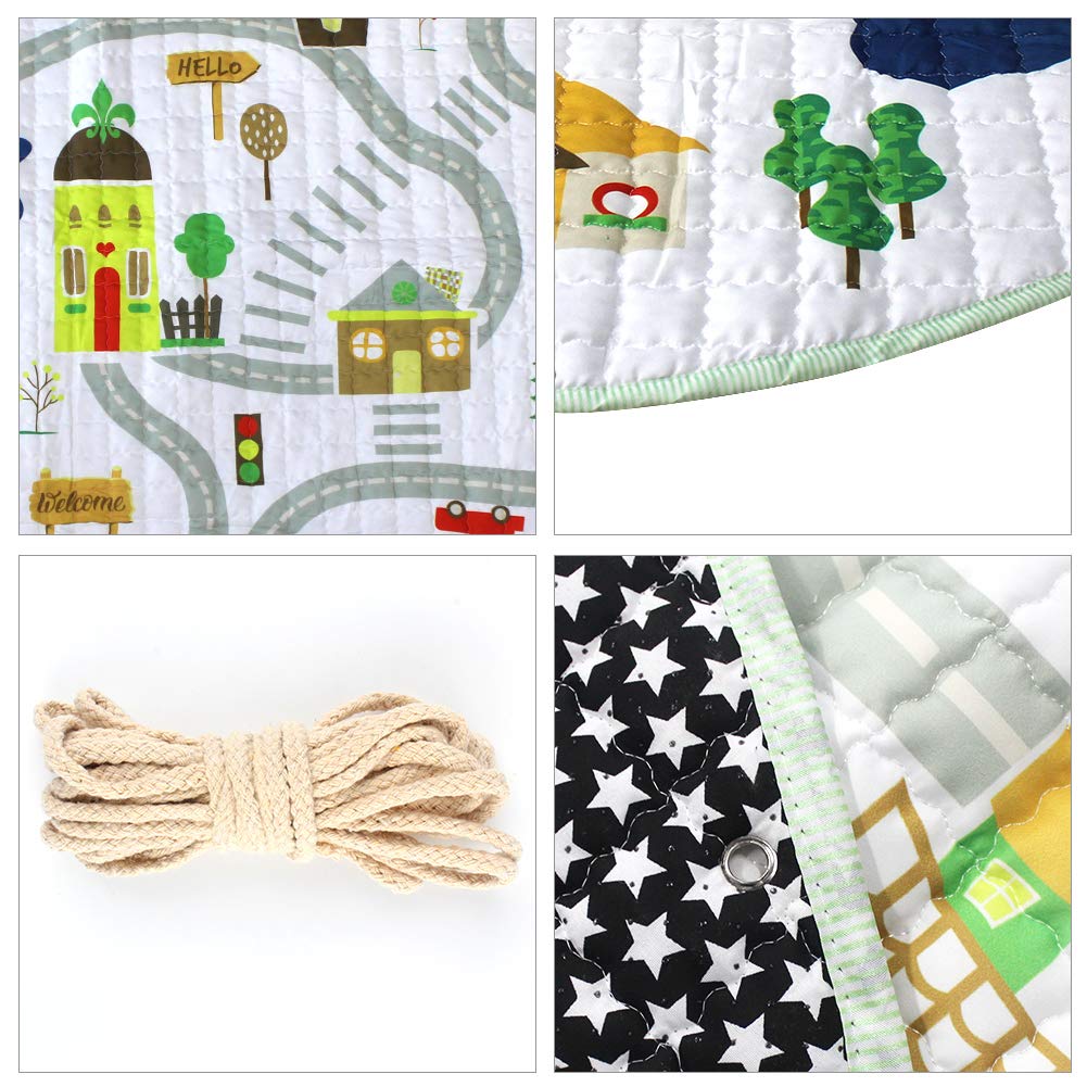 150 cm * 150 cm Tipo B Portable Alfombra Redonda Infantil Bolsa de