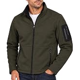 Jeep Mens Softshell Jacket Water and Wind Resistant, Brushed Fleece Backing | Mechanical Stretch for Unrestricted Movement, Zip Pockets and Sleeve Patch Pocket, Lightweight Everyday Outerwear