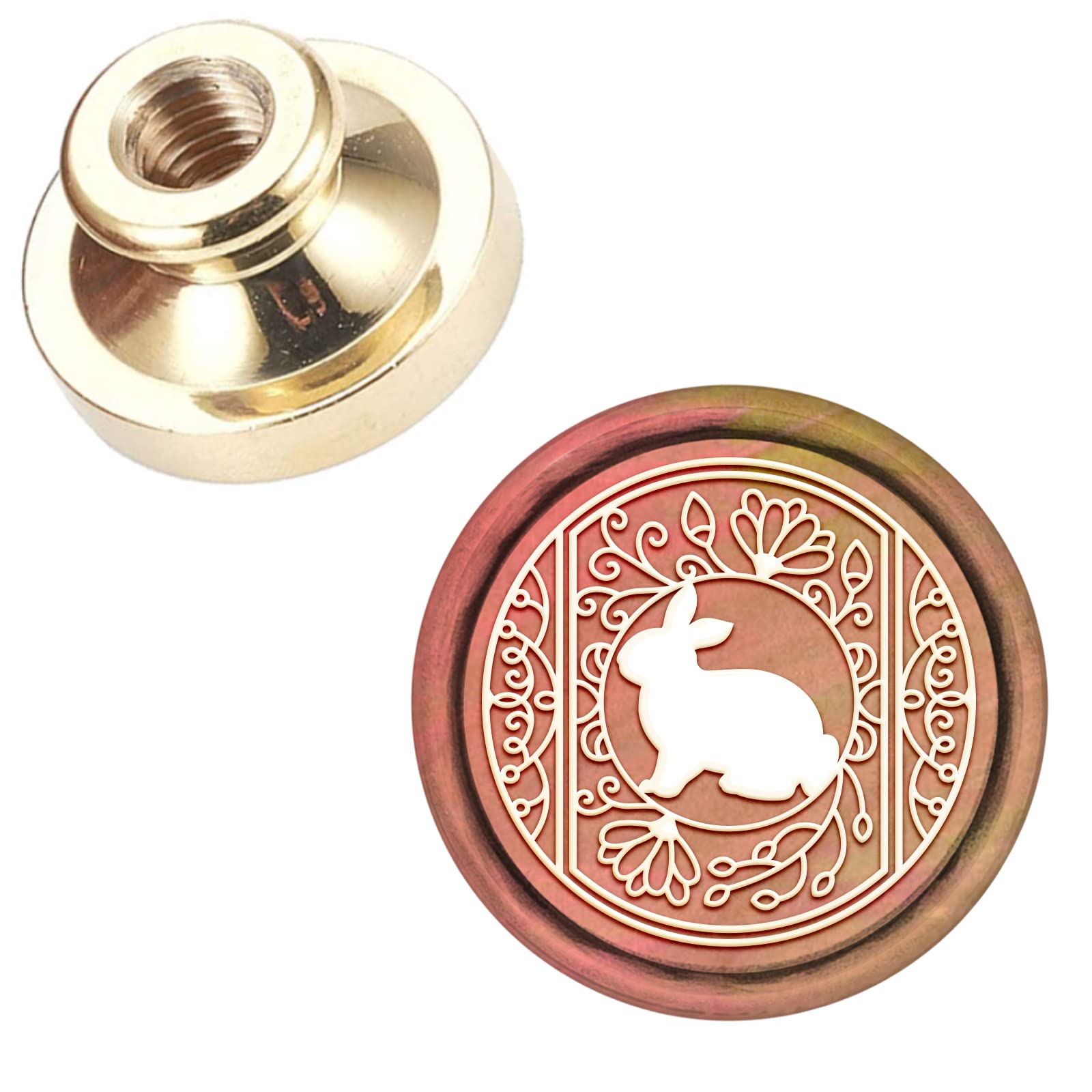 CRASPIRE Wax Seal Stamp Head Rabbit Removable Sealing Brass Stamp Head for Creative Gift Envelopes Invitations Cards Decoration