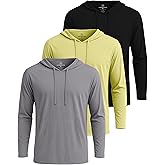 Real Essentials 3 Pack: Men's Cotton Lightweight Casual Pullover Drawstring Hoodie With Pocket (Available In Big & Tall)