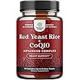 Red Yeast Rice with CoQ10 Supplement - Extra Strength Red Yeast Rice 1200 mg. Capsules with CoQ10 100mg Per Serving - Heart Health Supplement 3rd Party Tested Vegan Non-GMO & Citrinin-Free (1 Month)