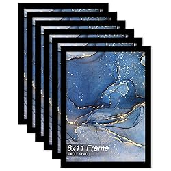 Fxojyvo 8x11 Picture Frame Set of 6, Black Frame