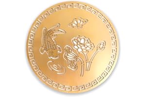 QYRCXX Copper Bird Bath Purification Disk, Water Wiggler for Bird Bath, Bird Bath Copper Disk, 1mm Reinforced 99% Pure Copper Cleaning Disk, Universal Fit for Outdoor Birdbaths, 4 Inch in Diameter (A)