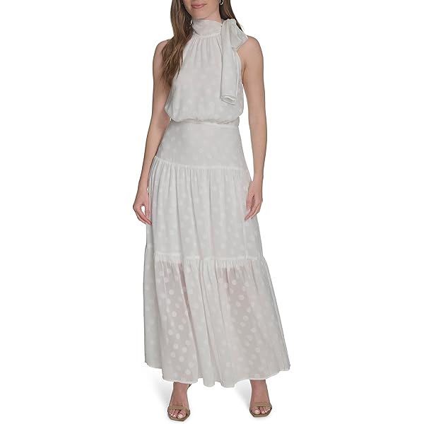 Calvin Klein Women's Halter Gauze Maxi Dress, Starburst 2 at Amazon Women's  Clothing store