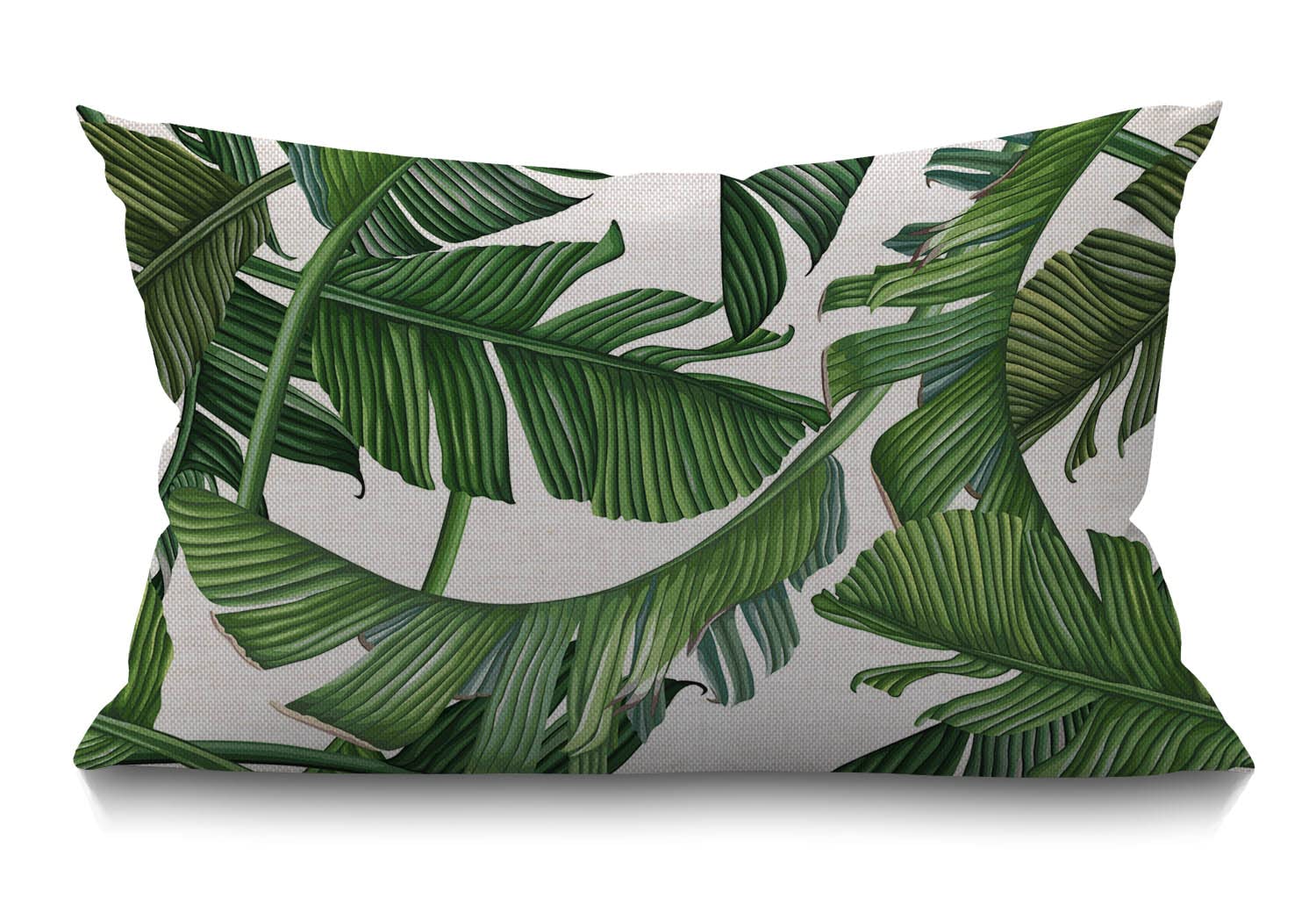 BGBDEIA Tropical Dense Jungle Palm Leaves Cotton Linen Decorative Cushion Cover Throw Pillow Case for Couch Sofa Bed,30 x 50 cm 12 X 20 Inches