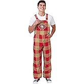 FOCO NFL mens Nfl Team Logo Plaid Bib Overalls