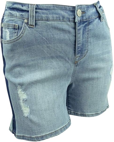 plus size distressed denim shorts