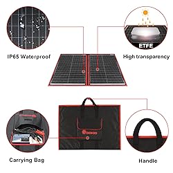 DOKIO 110w 18v Portable Foldable Solar Panel Kit
