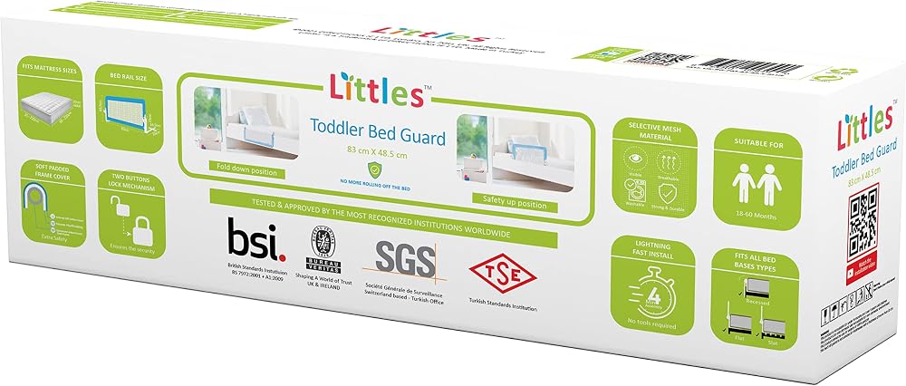 Littles Bed Guard Rail for Toddler Fits Single to King 83 cm x 48.5 cm