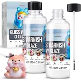 Air Dry Clay Glaze - 7oz/200ml Clay Varnish, Polymer Clay Glaze, High Gloss Clay Sculpture Sealant for Air Dry Clay Pottery - Waterproof Scratch Resistant Gloss Varnish Clay Glaze for Ceramics
