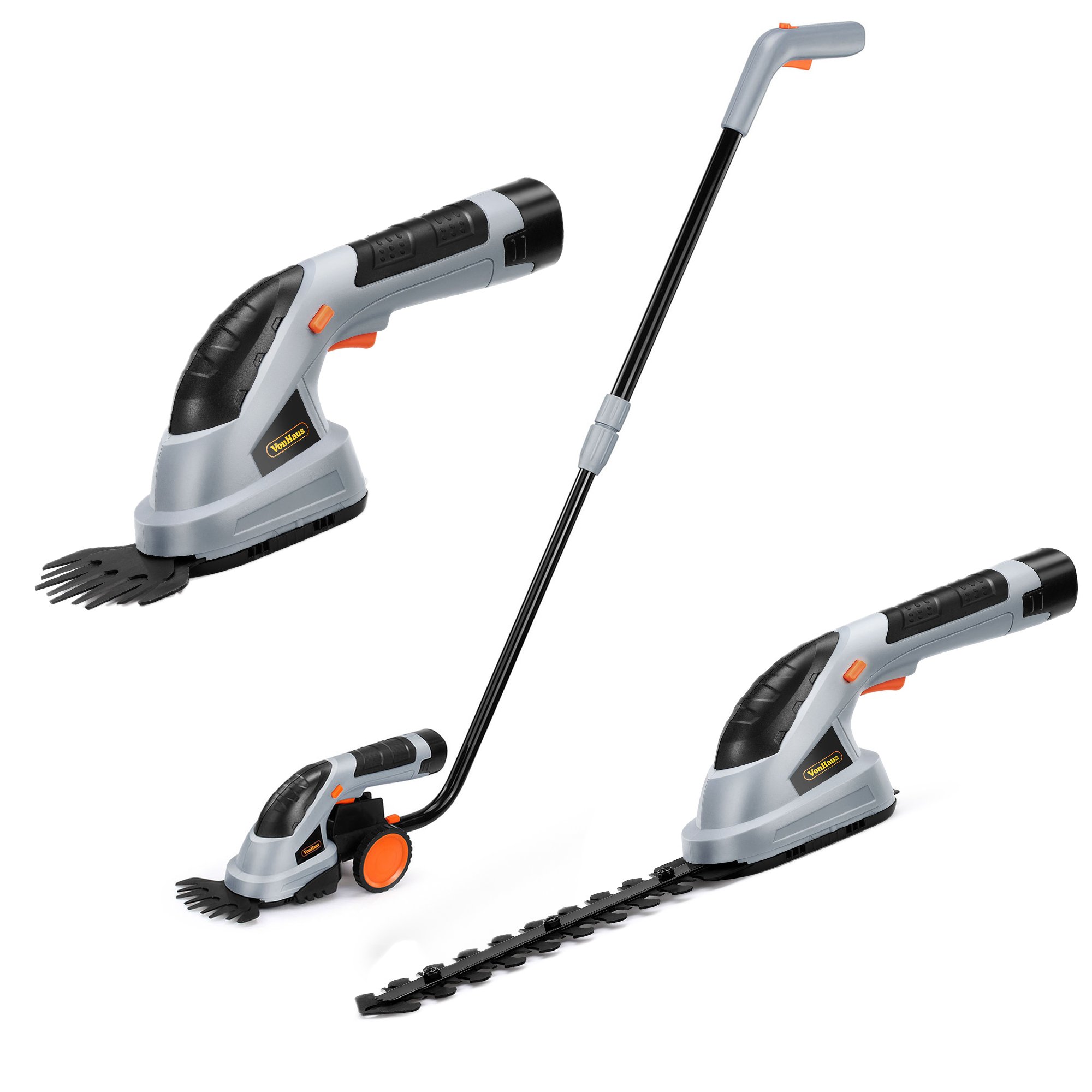 VonHaus 2 in 1 Cordless Grass Shears Hedge Trimmer Handheld Wheeled