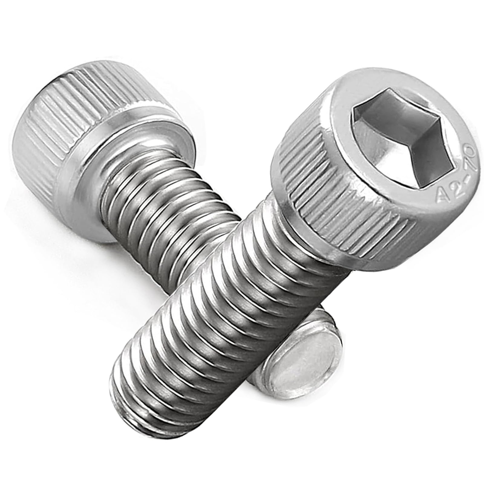 AMLOOPH M6 Screws, M6 X 20mm Allen Socket Head Cap Screws/Bolts - 6mm Diameter Fully Threaded M6 Bolts 20mm A2 Stainless Steel Long Hex Socket Bolt Coarse (Pack Of 20） — image 1