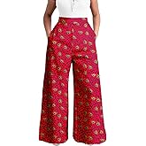 SEA&ALP African Print Pants for Women Plus Size Wide Leg Ankara Trousers Loose Kente Dashiki Pants Baggy Clothes Attire