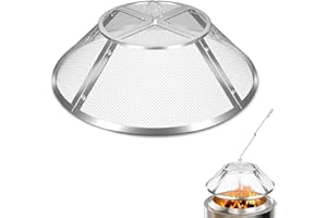 Aowalen Fire Pit Spark Screen for Solo Stove Bonfire Accessories, 19.5 Inch Spark Shield for Solo Bonfire, Heavy-Duty 304 Stainless Steel Mesh Fire Pit Screen Cover with Removal Tools