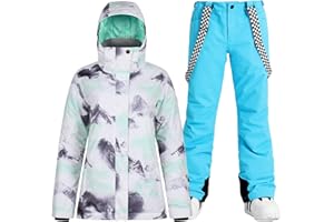 IMPHUT Women's Ski Jackets and Pants Snowboarding Snowsuit Coat Warm Hooded Waterproof Windproof Insulated