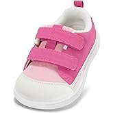 STQ Toddler Wide Toe Box Shoe Girl Boy Barefoot Hook and Loops Non-Slip Walking Baby Sneakers