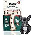 Sporn Durable T-Bone Dog Treat Toy Chew Bone for Aggressive Chewers, Jerky Flavor Small Dog Dental Chews, Nylon Interactive Dog Bone, XS/SM