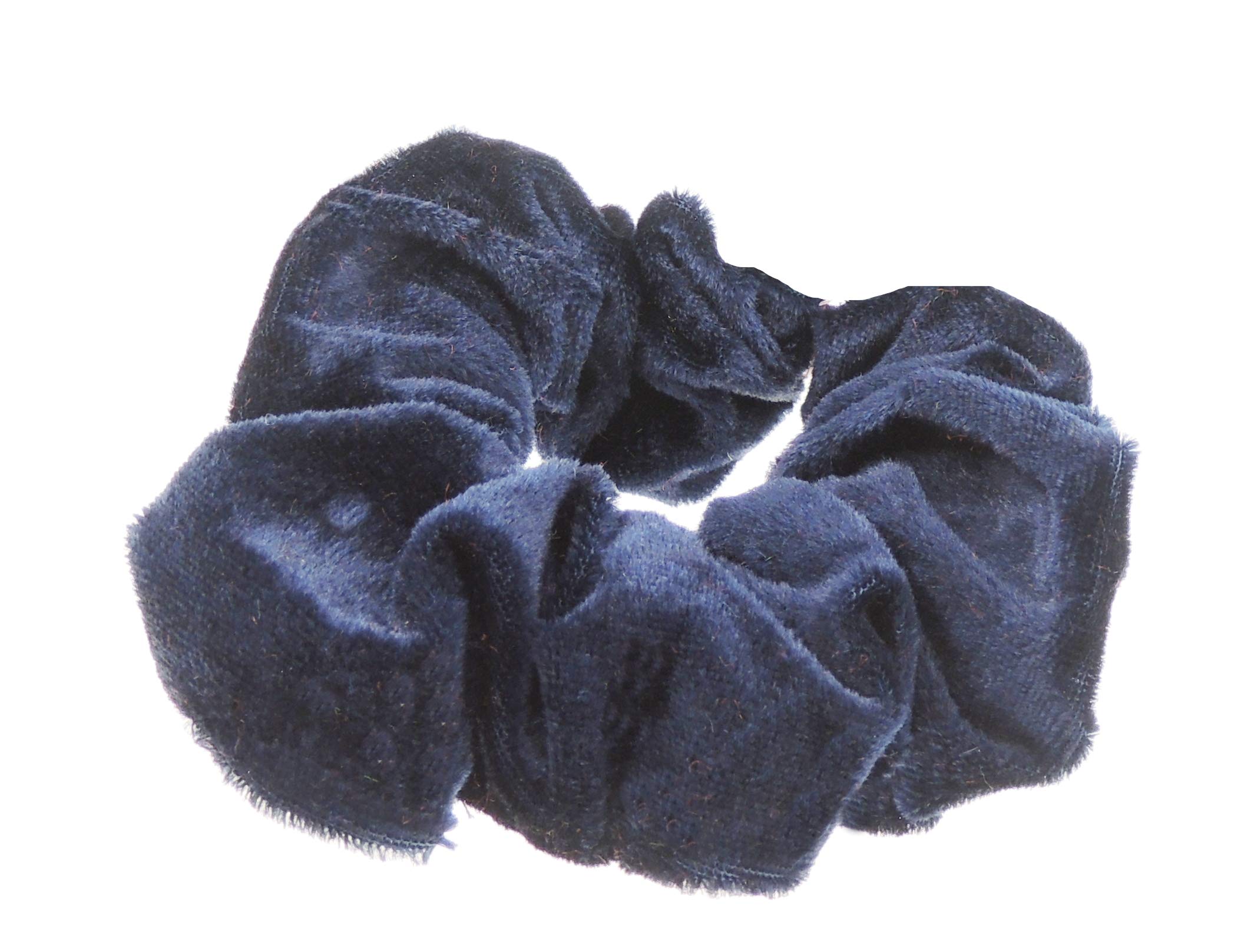 Womens Girls Plain Solid Velvet School Christmas Party Bag Ponio Rope Hair Tie Up Back School Hair Elastic Accessories Bobbles Ponytail Holder Rubber Bands Scrunchie (Navy)