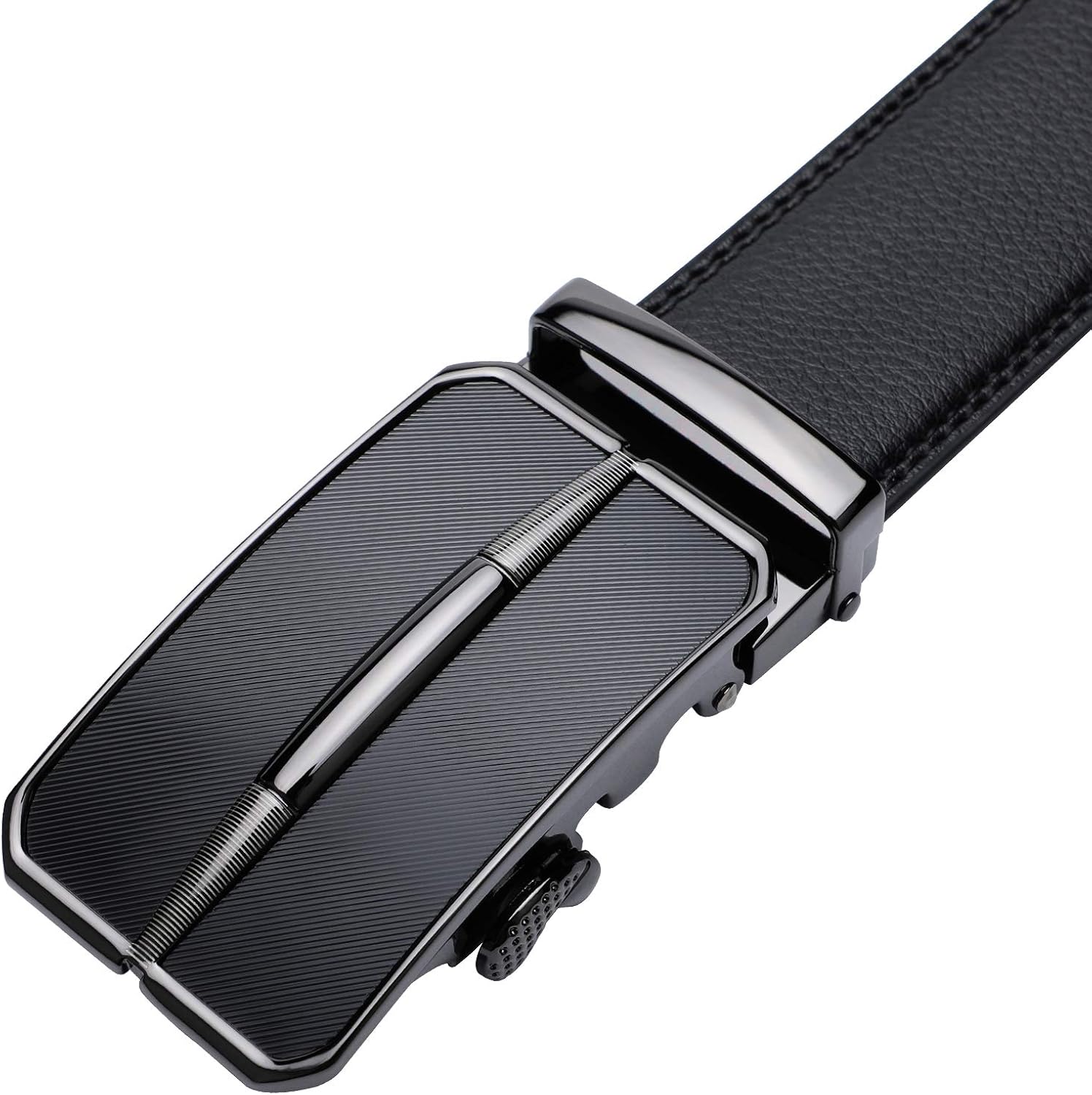 Lavemi men's real leather ratchet dress belt with automatic buckle Clearance